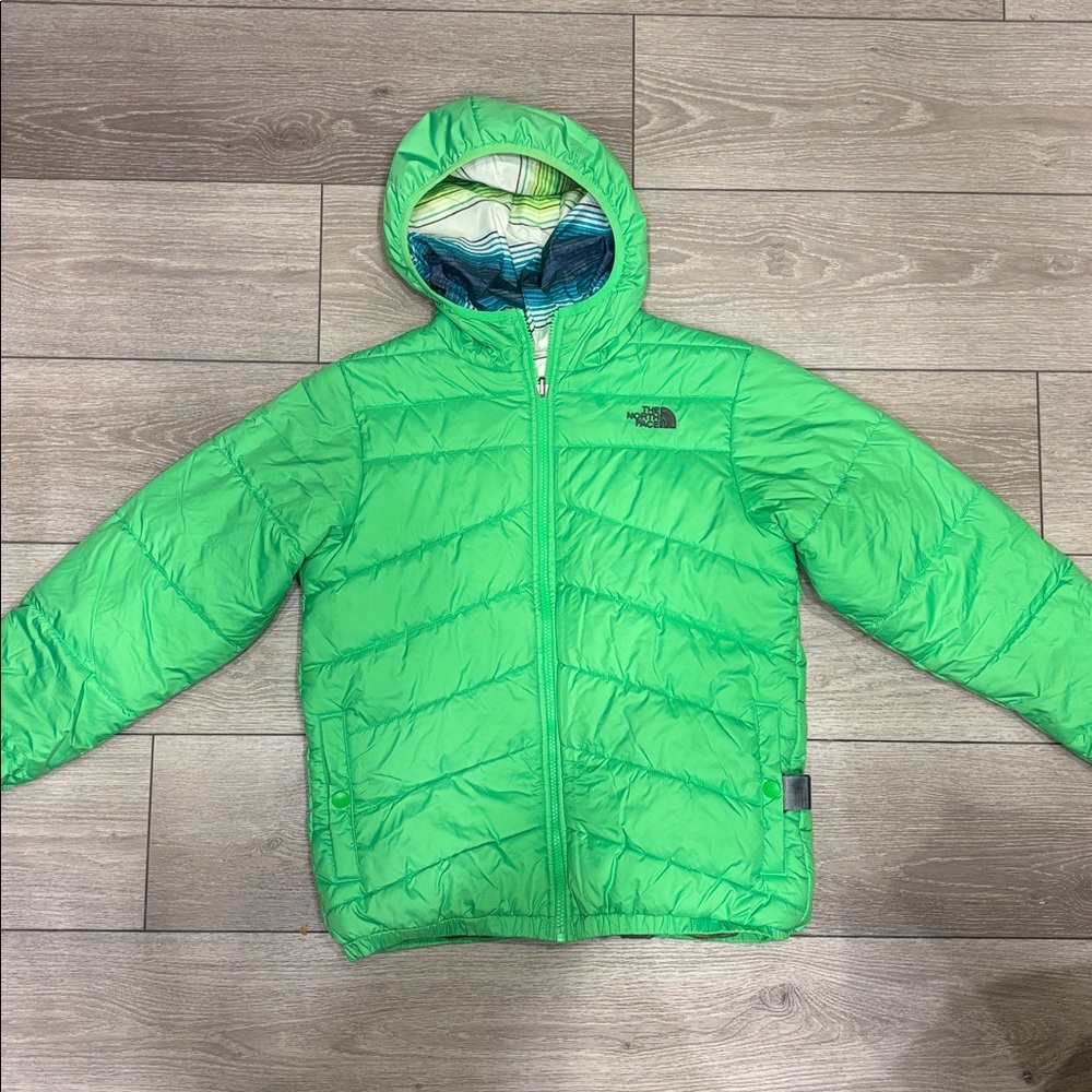 The North Face Boys' Jacket in Bright Green with Black Logo Tag